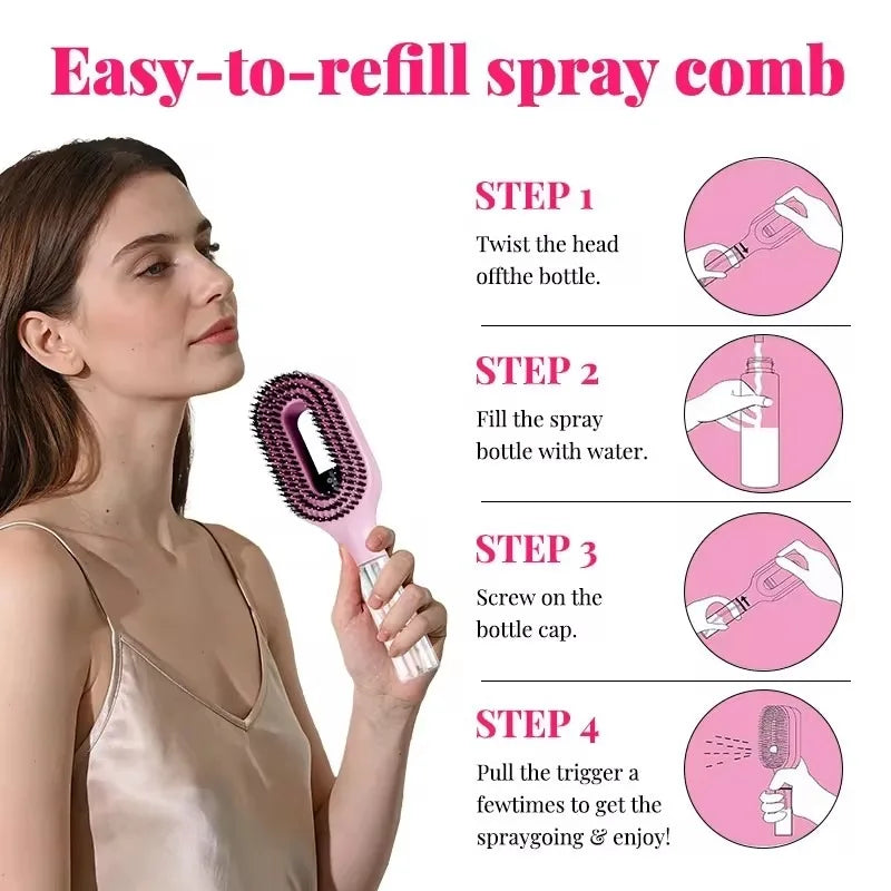 Spray Comb Detangling Scalp Massage Brush