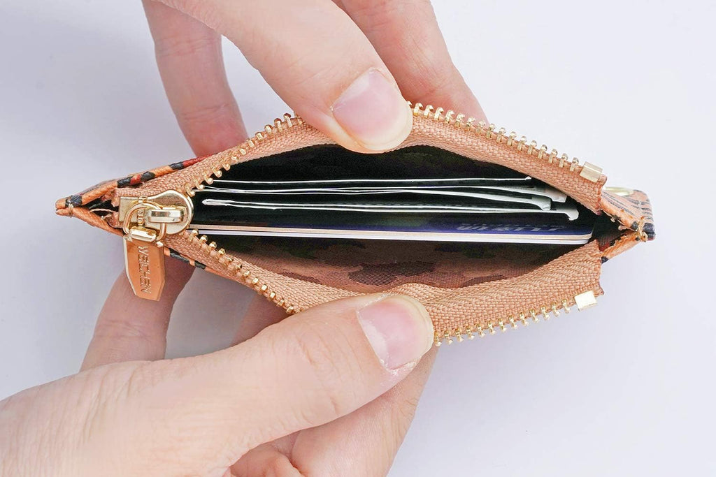 Slim Pocket Leather Wallet Keychain